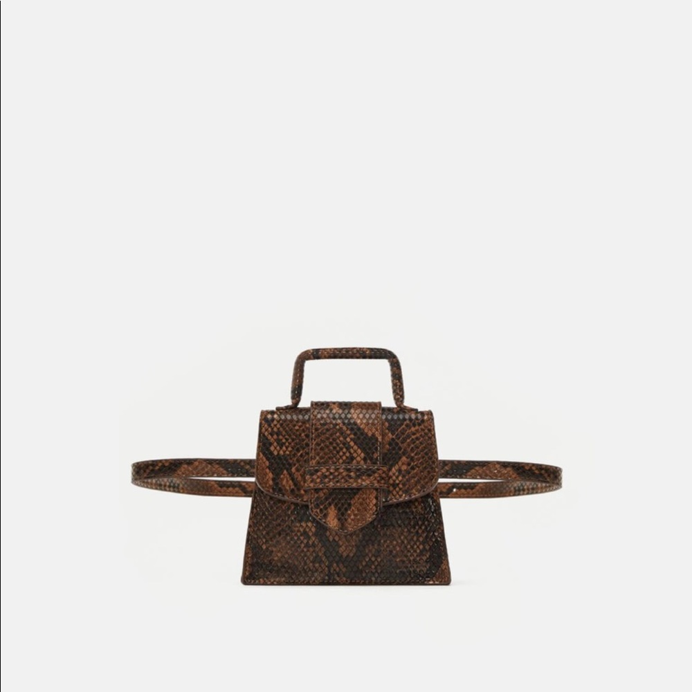 Zara Animal print mini belt bag & leather belt
